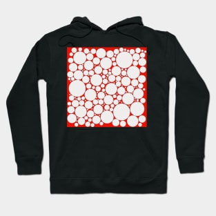 white and red pop art polka dot pattern Hoodie